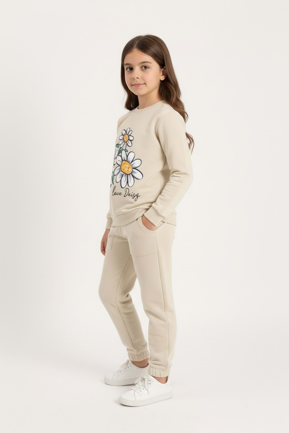 Papatya Motif Kız Çocuk Eşofman MNK0620