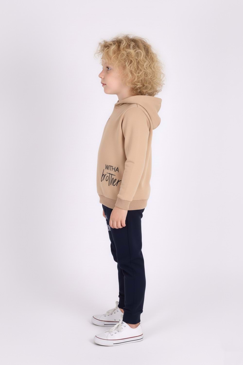 Baskılı Erkek Kapüşonlu Çocuk Eşofman MNK0627