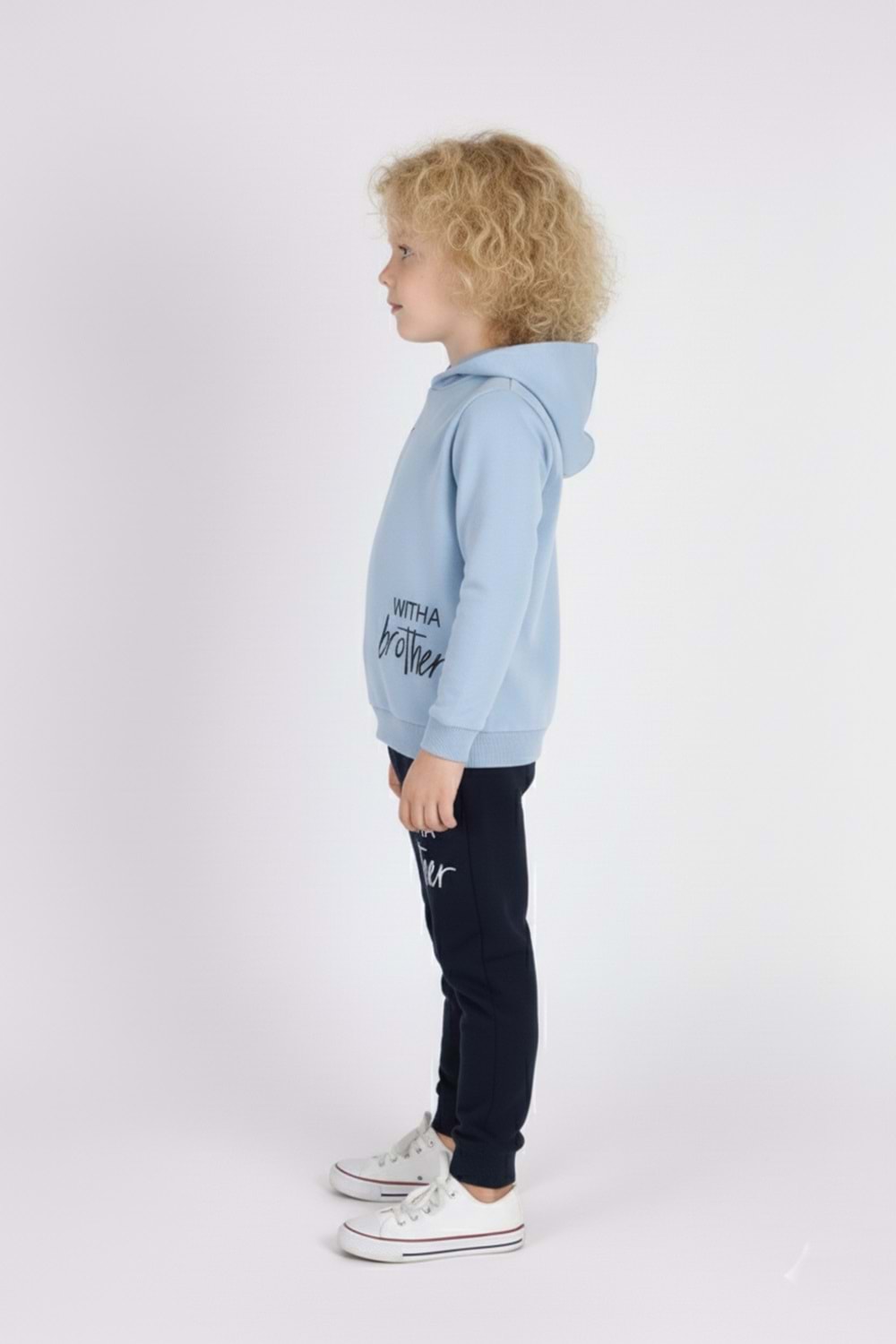 Baskılı Erkek Kapüşonlu Çocuk Eşofman MNK0627