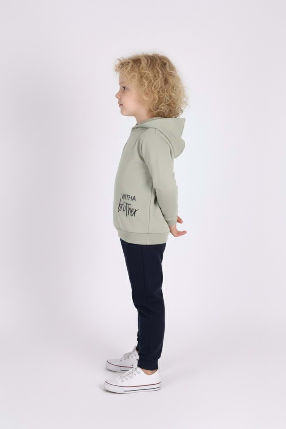 Baskılı Erkek Kapüşonlu Çocuk Eşofman MNK0627