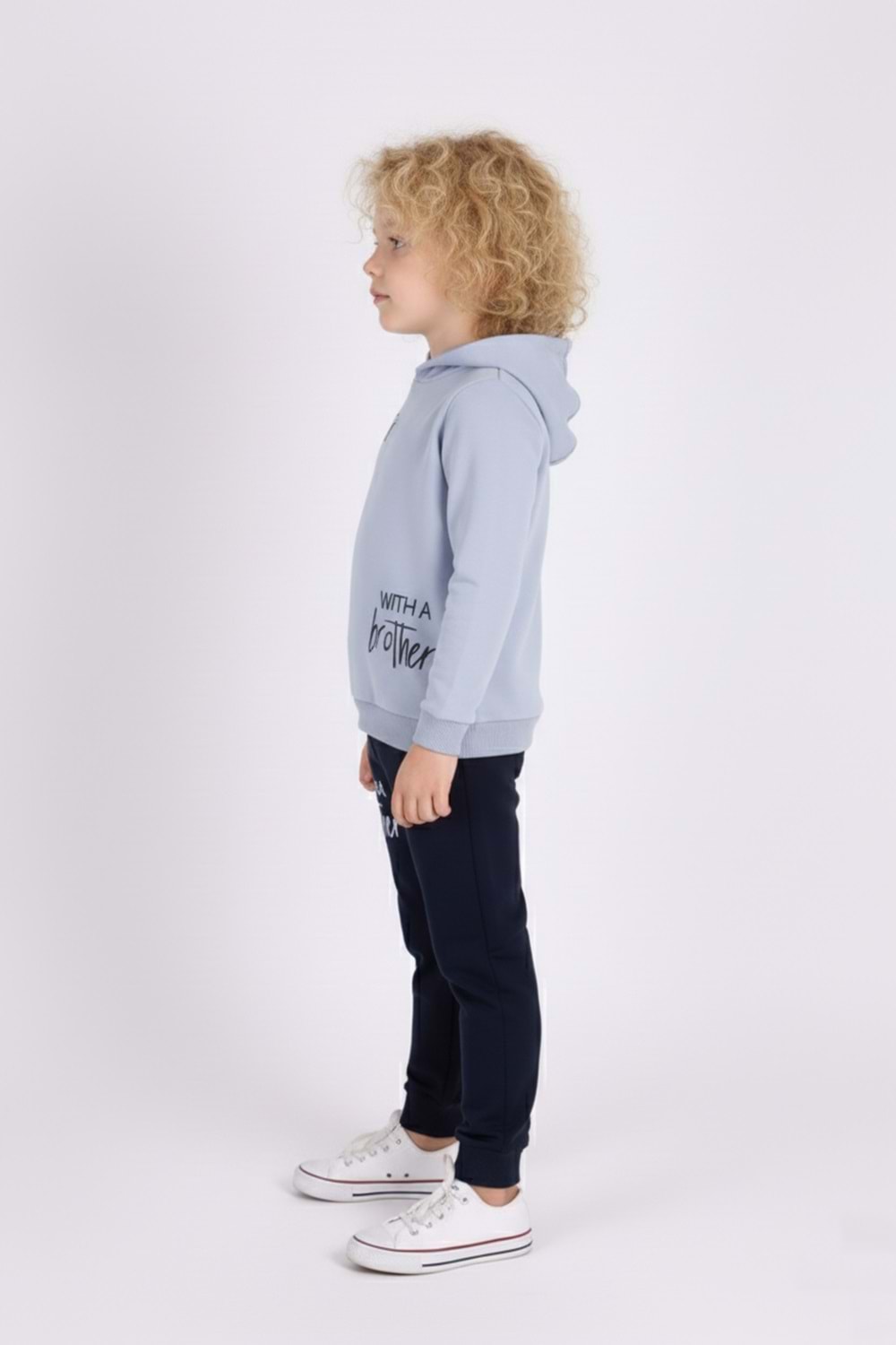 Baskılı Erkek Kapüşonlu Çocuk Eşofman MNK0627