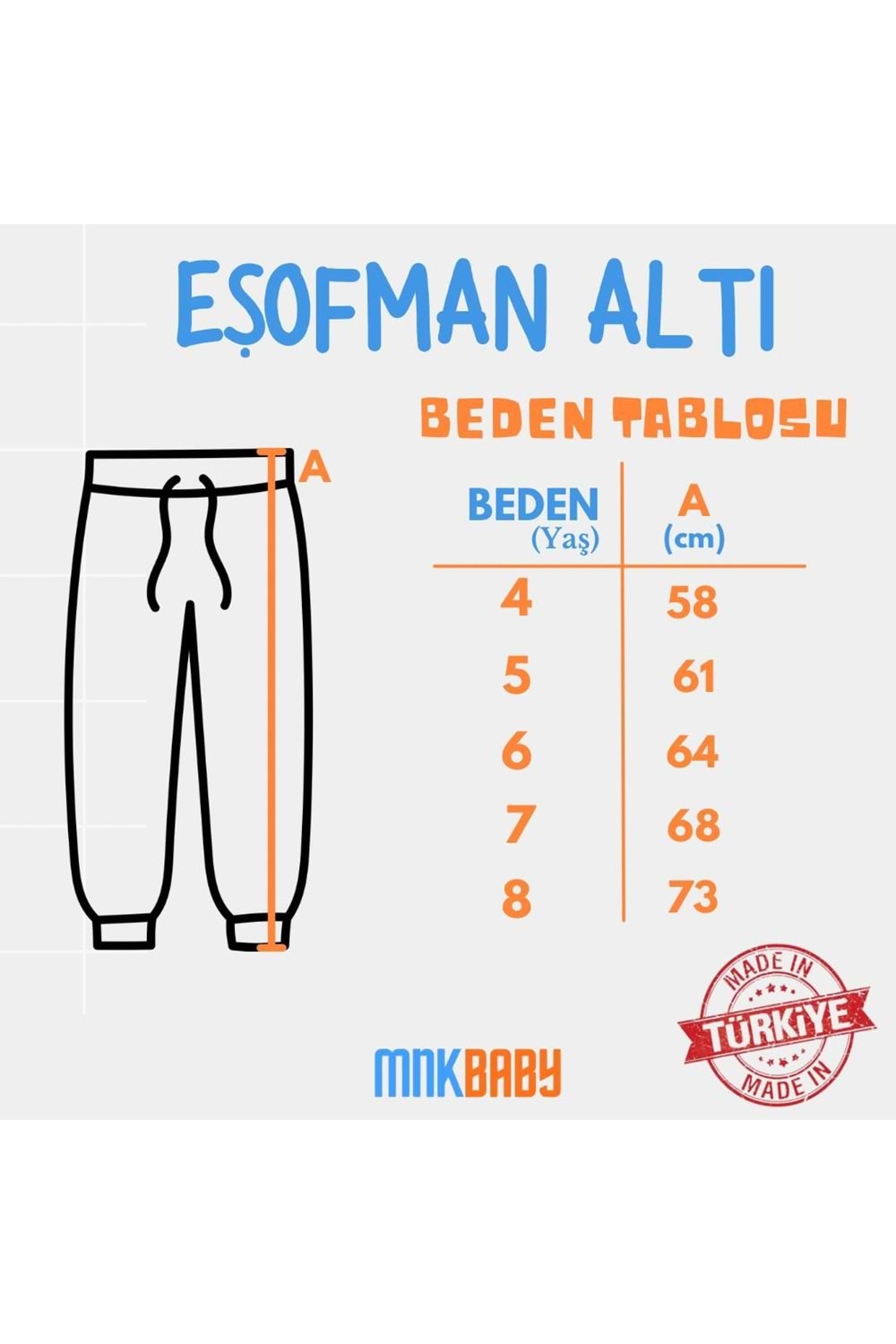 Pamuklu Eşofman Altı - Şardonlu, 3 İplik MNK0630