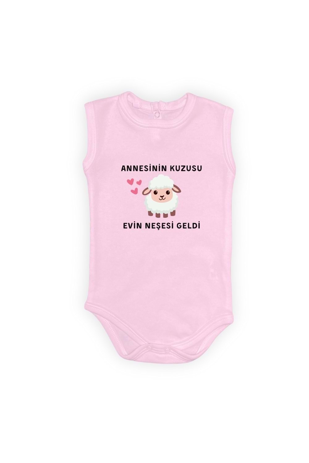 Annesinin Kuzusu Neşesi Geldi Baskılı Bebek Body Zıbın Çıtçıtlı Badi
