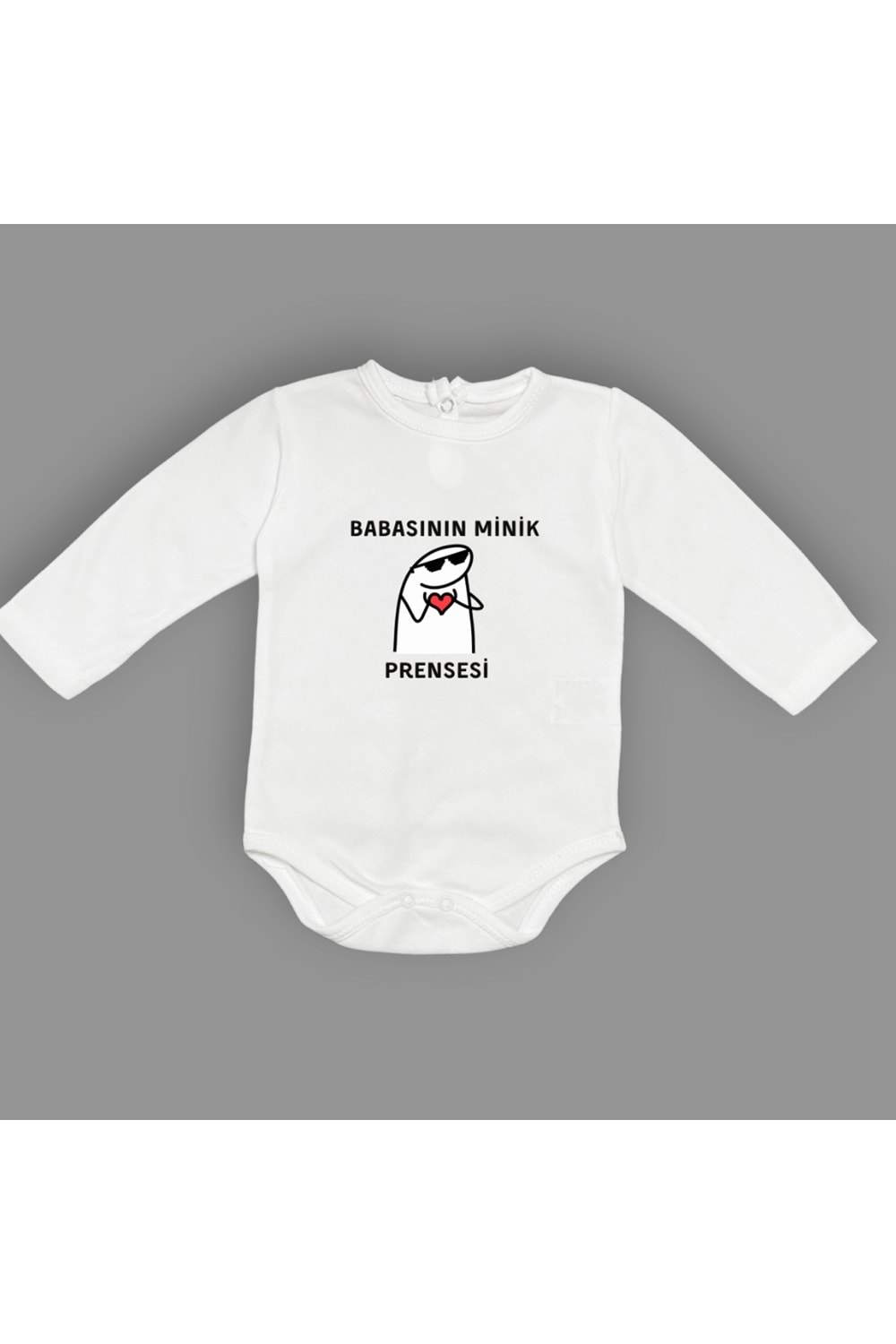 Babasının Minik Prensesi Baskılı Bebek Body Zıbın Çıtçıtlı Badi
