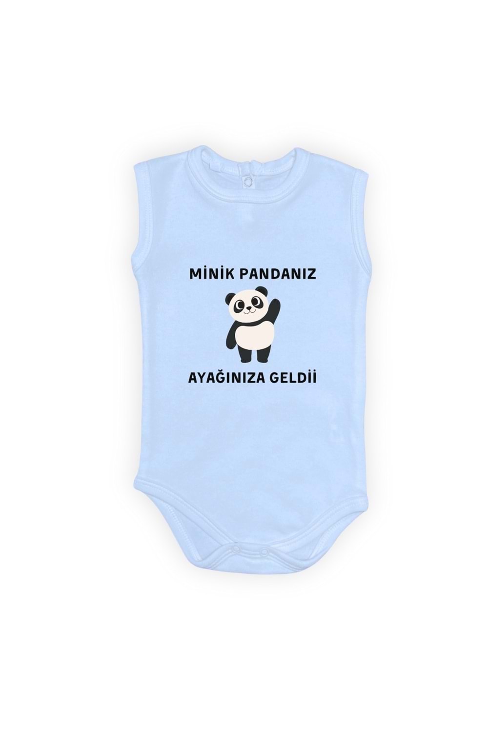 Minik Pandanız Ayağınıza Geldii Baskılı Bebek Body Zıbın Çıtçıtlı Badi