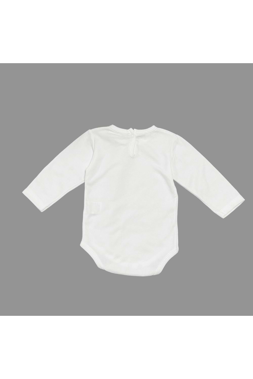 Baskılı Balıklı Kedi Bebek Çıtçıtlı Body - MNK0658-EKRU-1 YAŞ