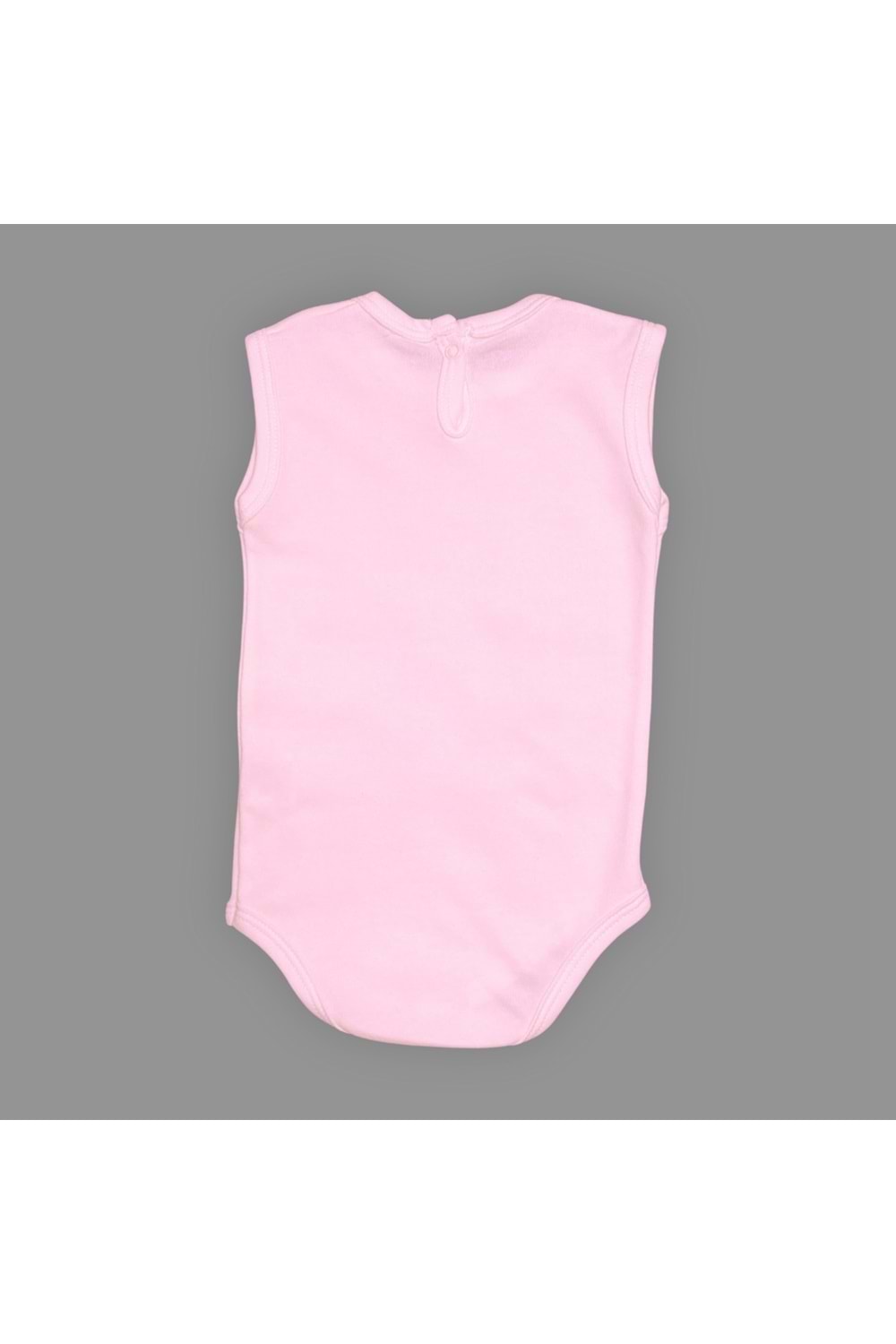 Baskılı Kalpli Fincan Kedi Bebek Çıtçıtlı Body - MNK0663-AÇIK PEMBE-6 AY