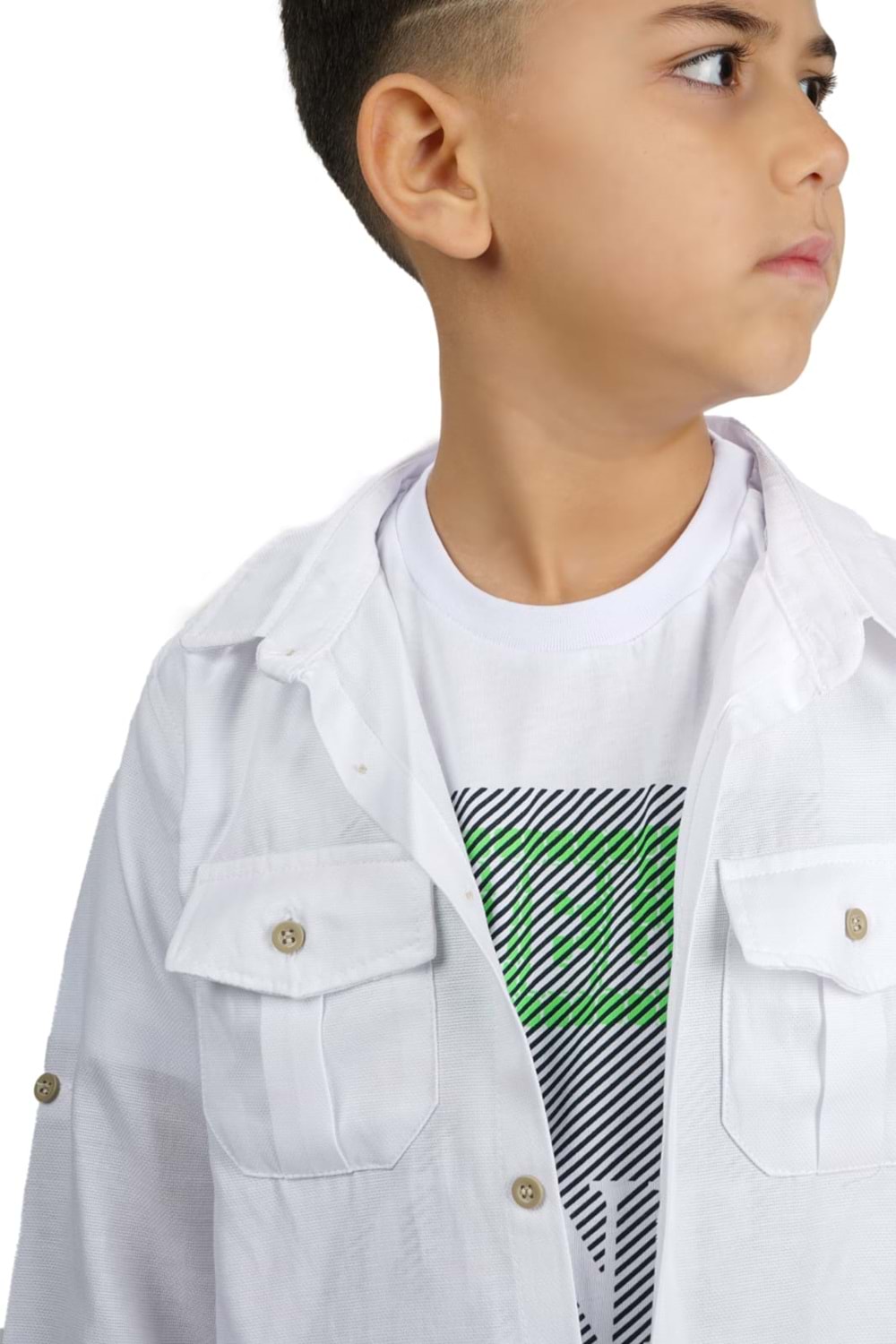 Gömlek , Pantolon , T-Shirt 3Parça Erkek Çocuk Takım MNK1754