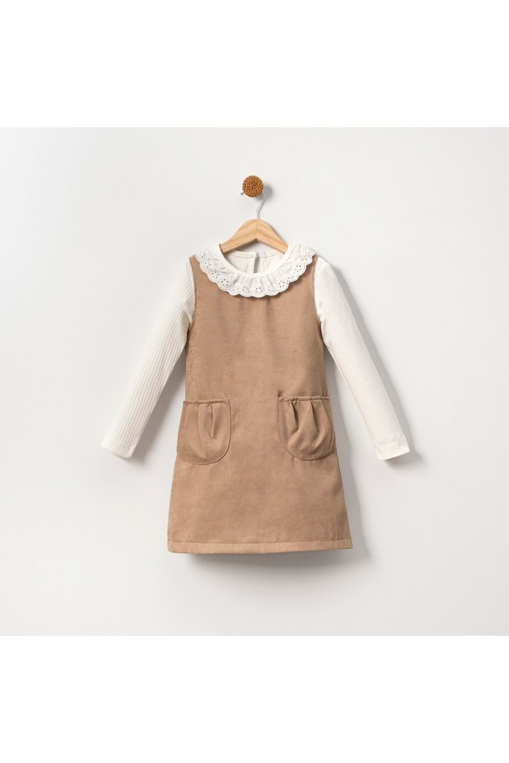 Süet Cepli Kız Çocuk Takım MNK2144