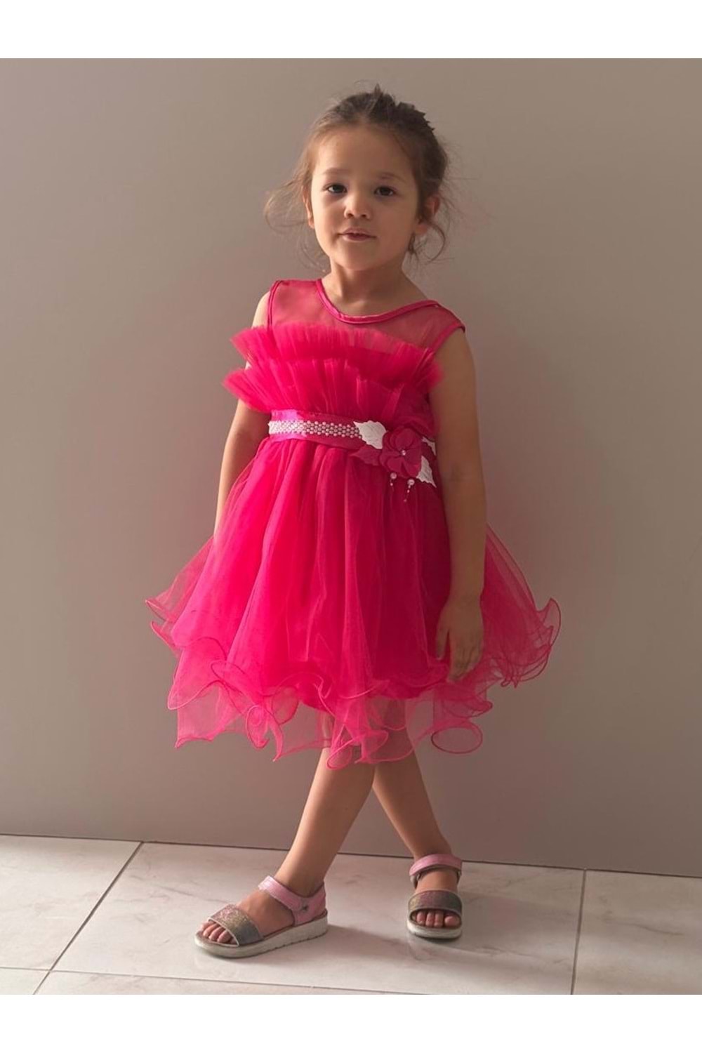 Kız Çocuk Tütülü Vena Elbise MNK285