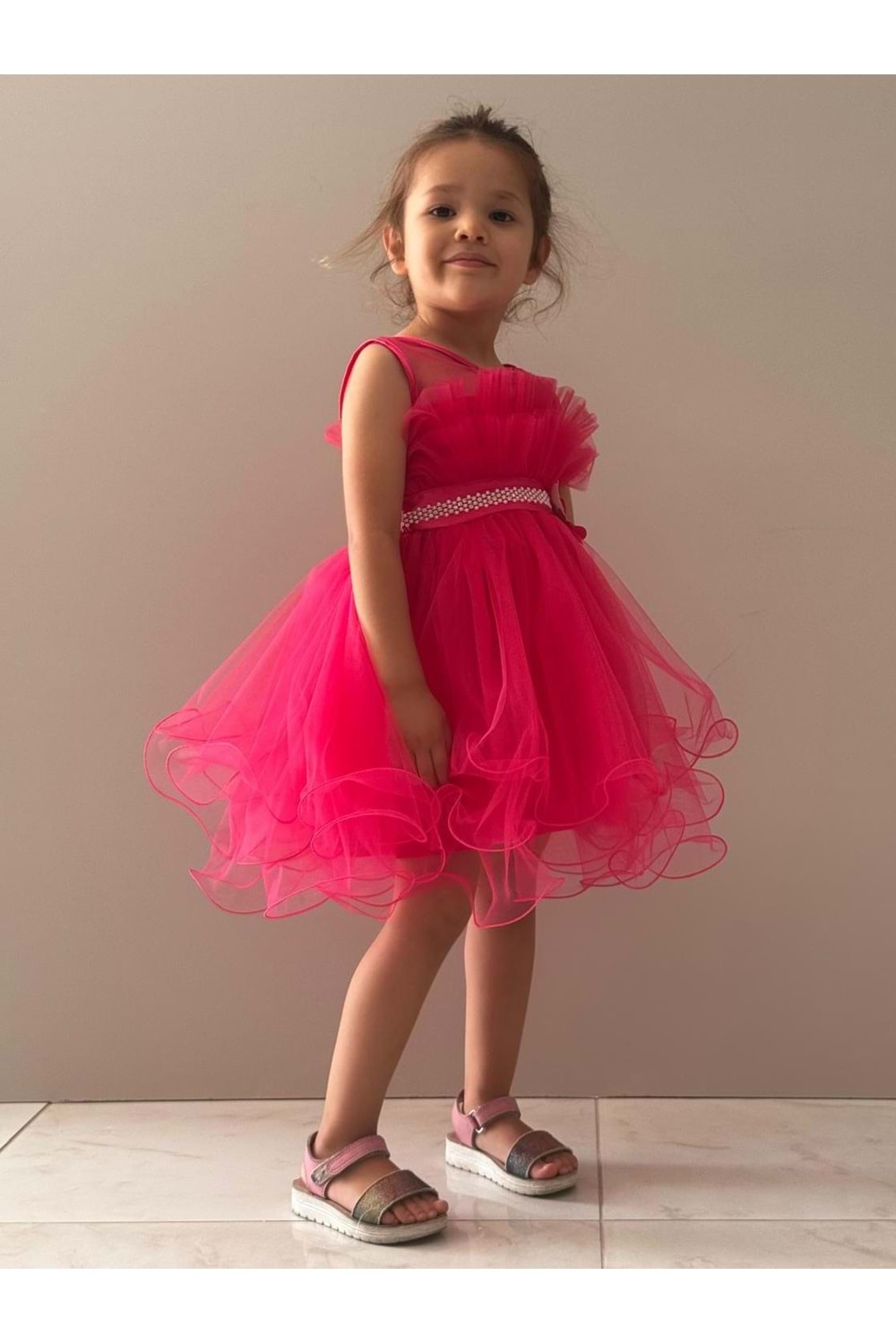 Kız Çocuk Tütülü Vena Elbise MNK285