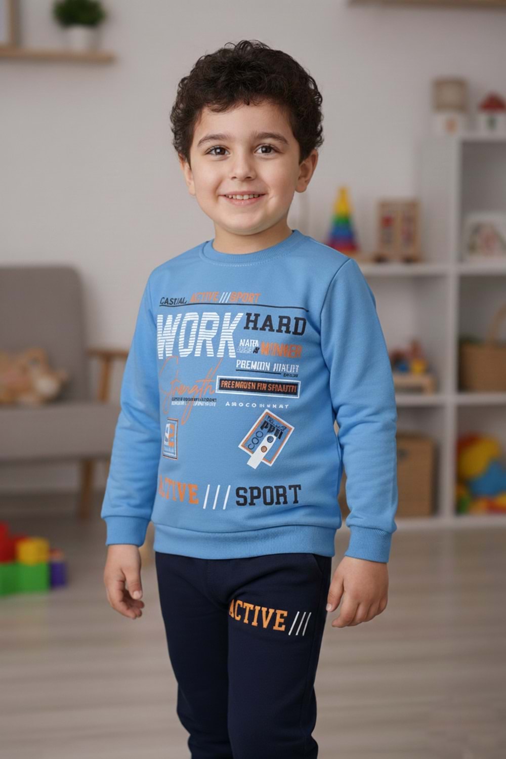 Work Baskılı Erkek Çocuk Eşofman MNK3112