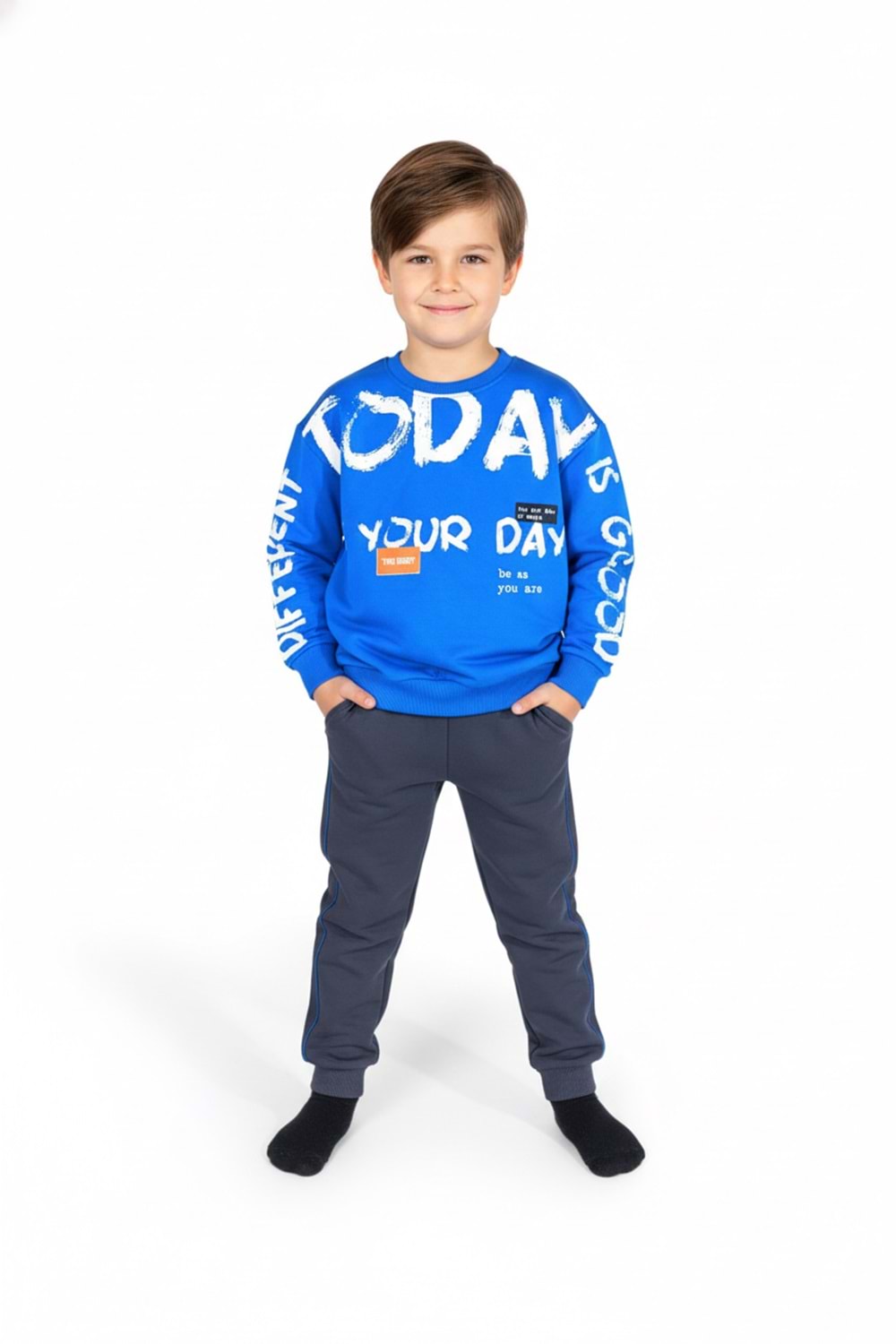 3iplik İçi Polarlı Çocuk Eşofman MNK415169