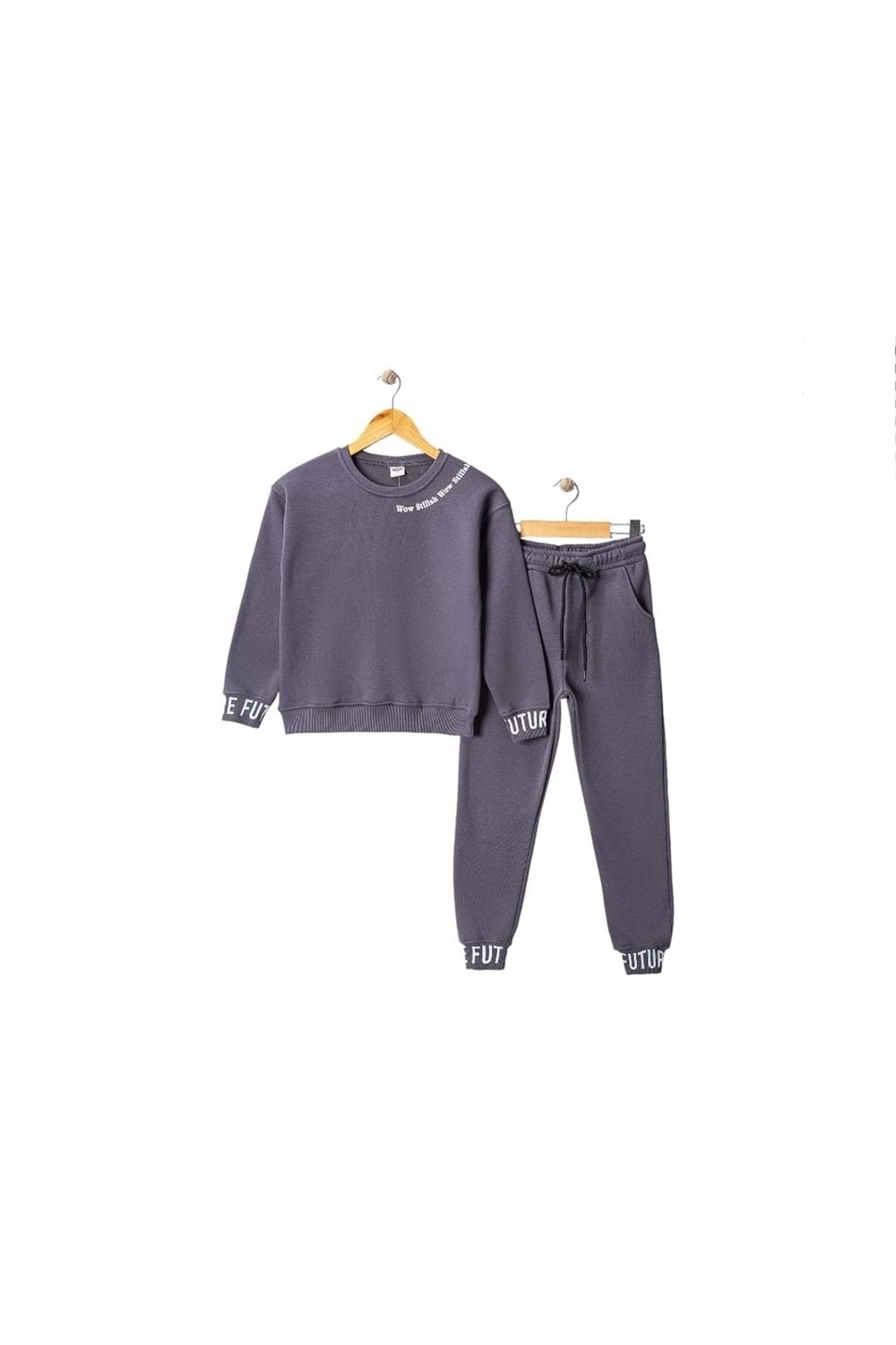 3iplik İçi Polarlı Baskılı Kız Çocuk Eşofman MNK416053