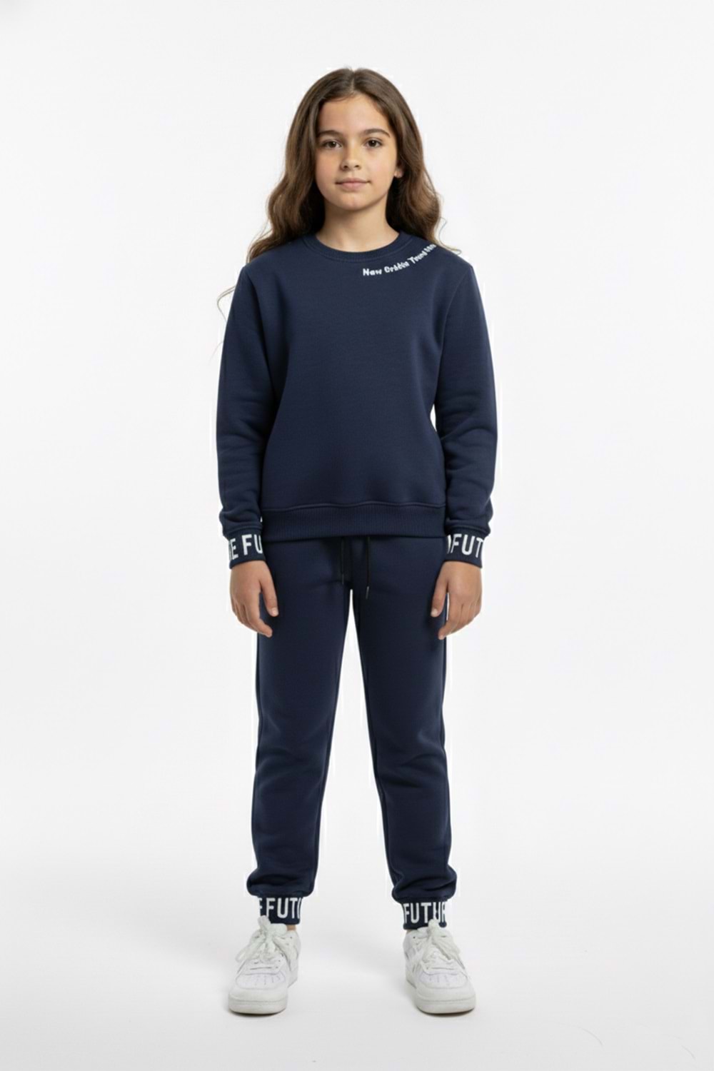 3iplik İçi Polarlı Baskılı Kız Çocuk Eşofman MNK416053