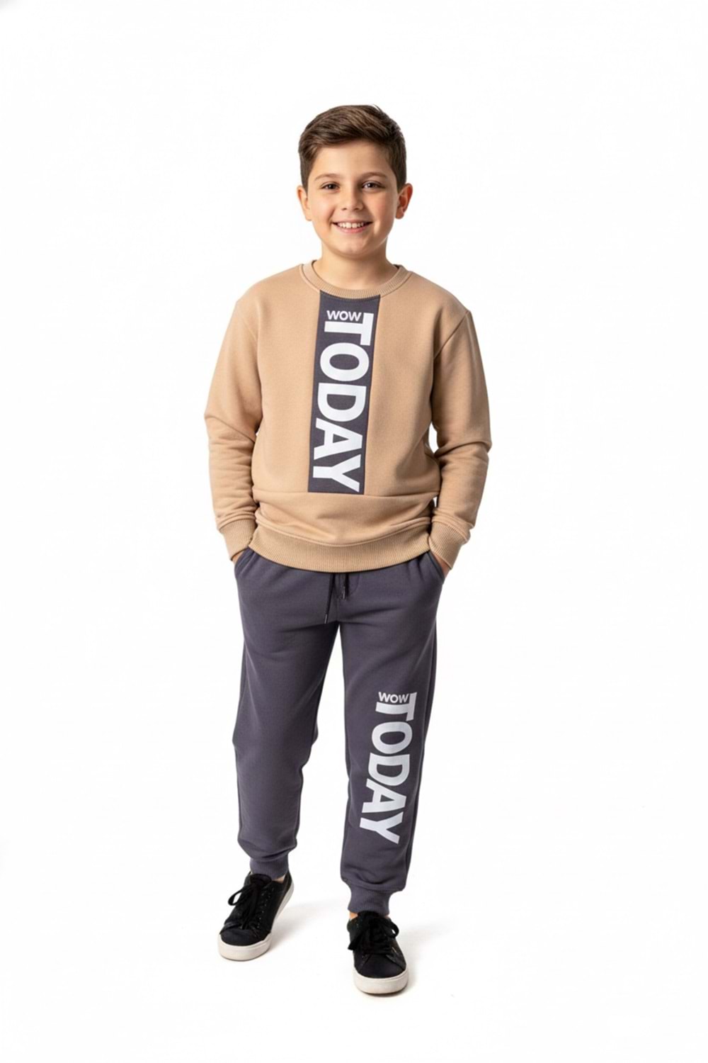 3iplik İçi Polarlı Today Baskılı Erkek Çocuk Eşofman MNK416193