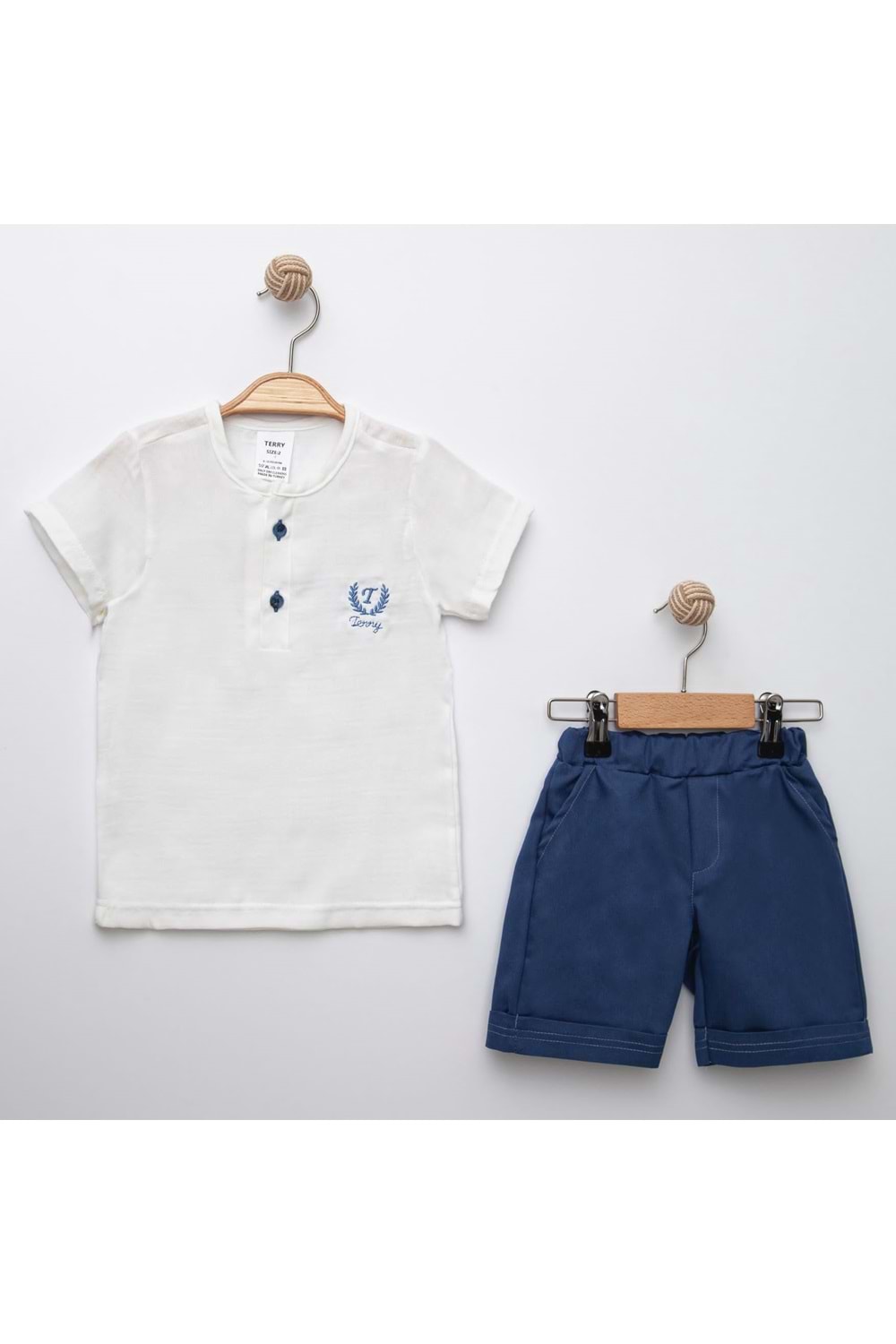 Sıfır Yaka Müslin Erkek Çocuk Takım MNK6389