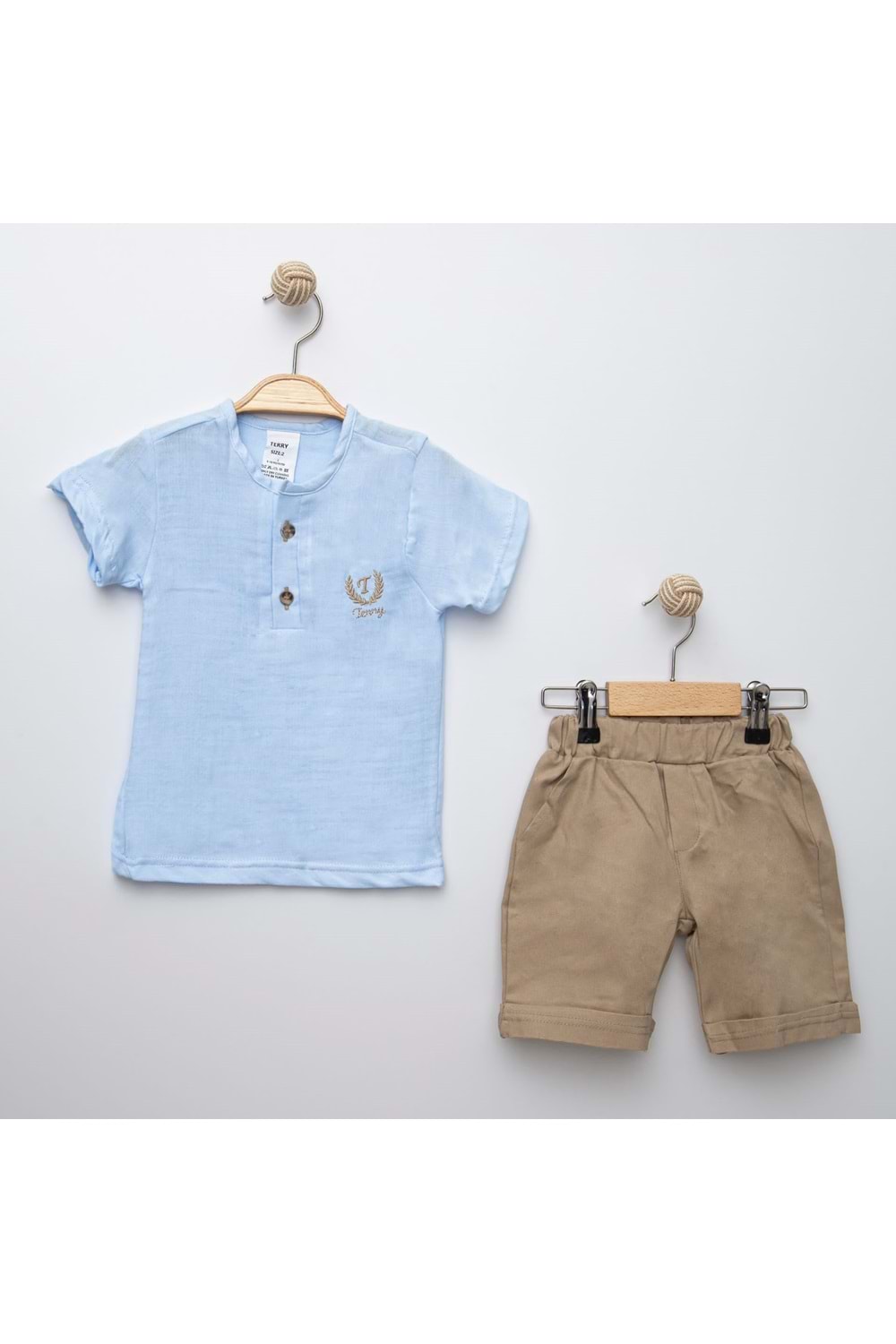 Sıfır Yaka Müslin Erkek Çocuk Takım MNK6389