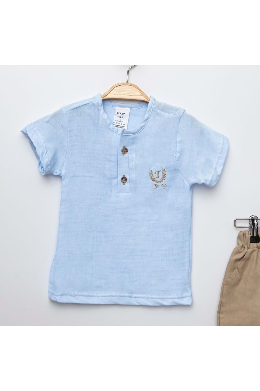 Sıfır Yaka Müslin Erkek Çocuk Takım MNK6389