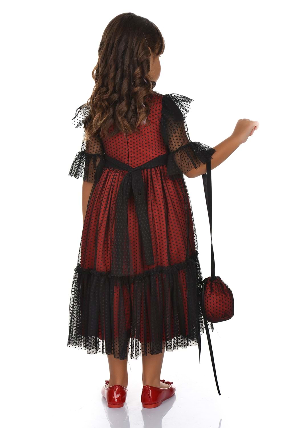 Dantel Vintage Çantalı Elbise MNKA248