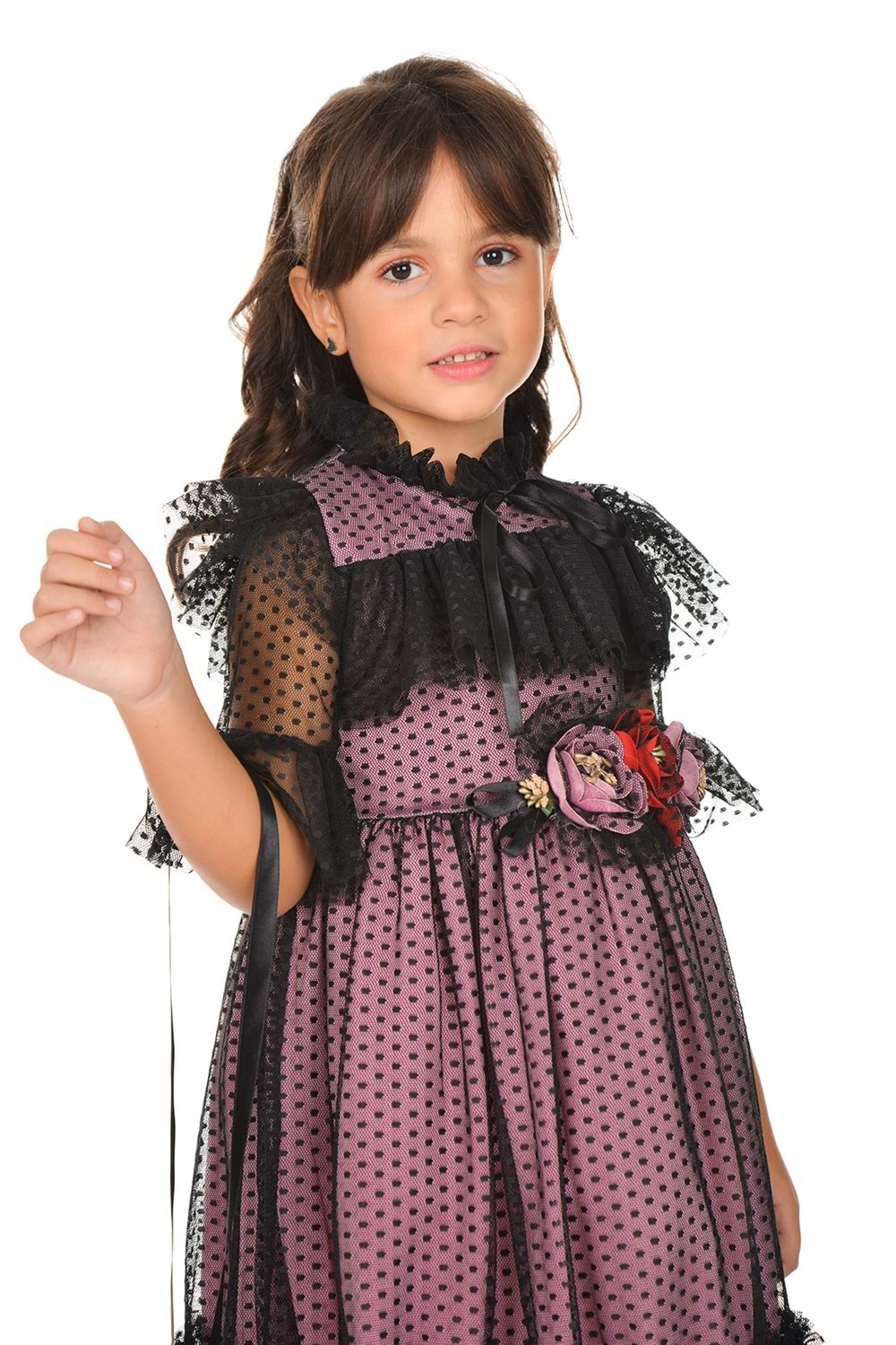 Dantel Vintage Çantalı Elbise MNKA248