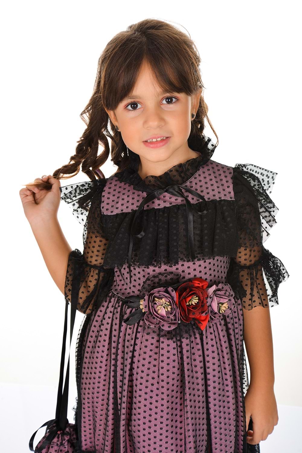 Dantel Vintage Çantalı Elbise MNKA248