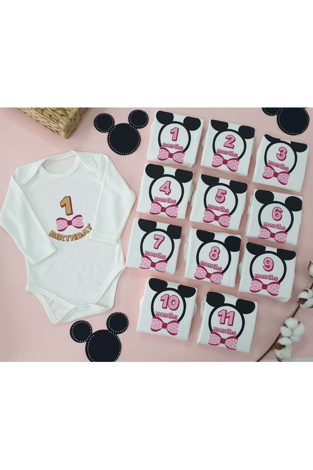 Kız Bebek Pembe Fiyonklu Hatıra Badisi 0/12 Ay PNPN1360KIZ