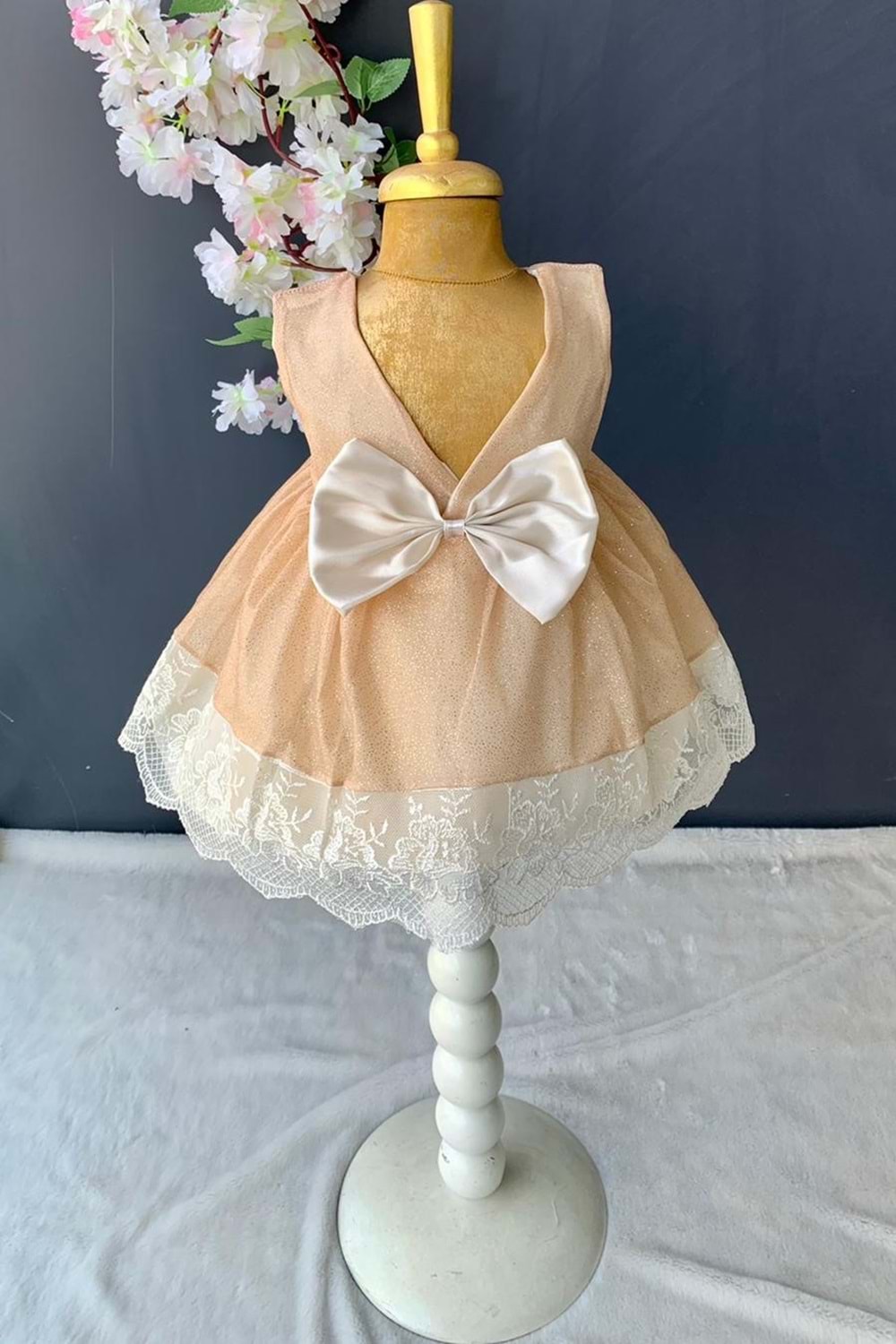 Fistolu Tütülü Kız Bebek Elbise PNPN160