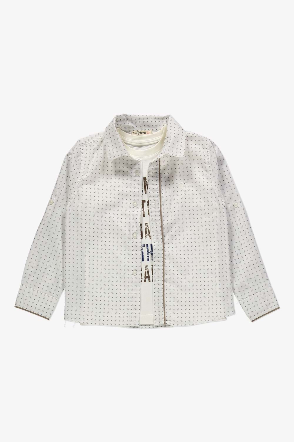 Gömlek ,Pantolon ,T-Shirt Noktalı Desen 3Parça Erkek Çocuk Takım TTR-03NKTL