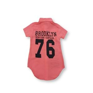 Brooklyn 76 Şifon Sırt Baskılı Kız Gömlek