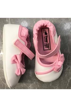 Funny Baby Beyaz Deri Kız Babet Ayakkabı