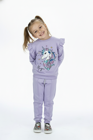 Kız Çocuk Boynuzlu At Eşofman Takımı