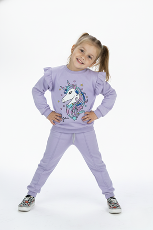 Kız Çocuk Boynuzlu At Eşofman Takımı