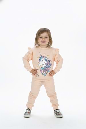 Kız Çocuk Boynuzlu At Eşofman Takımı