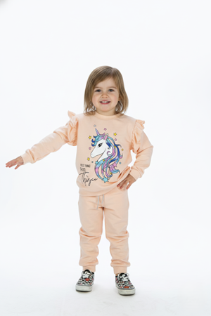 Kız Çocuk Boynuzlu At Eşofman Takımı