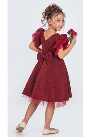 Simli Şanzelize Kız Çocuk Abiye Elbise M00669