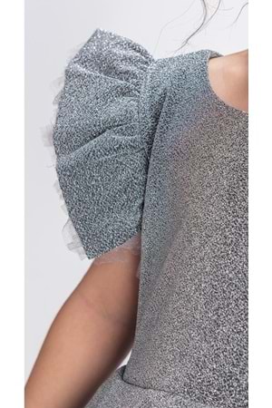 Simli Şanzelize Kız Çocuk Abiye Elbise M00669