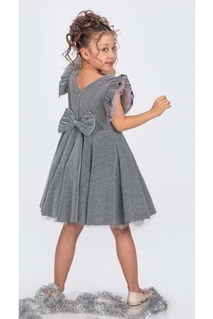 Simli Şanzelize Kız Çocuk Abiye Elbise M00669