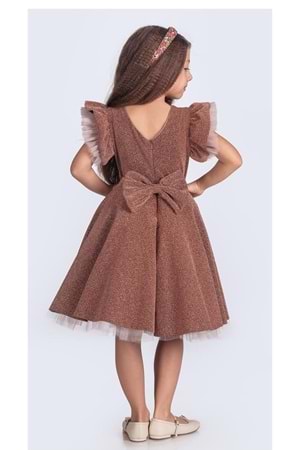Simli Şanzelize Kız Çocuk Abiye Elbise M00669