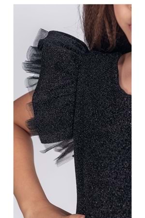 Simli Şanzelize Kız Çocuk Abiye Elbise M00669