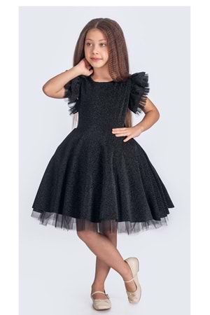 Simli Şanzelize Kız Çocuk Abiye Elbise M00669