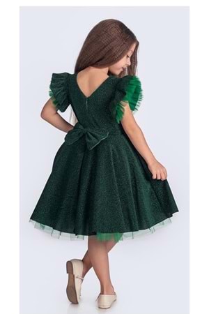 Simli Şanzelize Kız Çocuk Abiye Elbise M00669