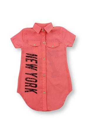 Brooklyn 76 Şifon Sırt Baskılı Kız Gömlek M00676