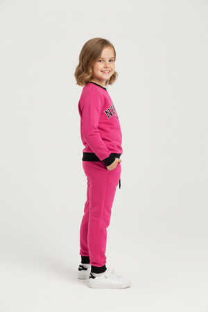 New York Baskılı Kız Çocuk Eşofman M00693