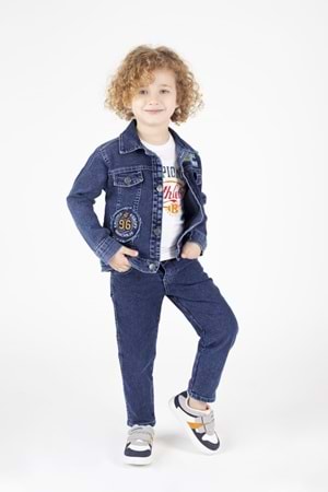 Kot Erkek Çocuk Ceket, Pantolon Ve Tişörtlü Takım M00694