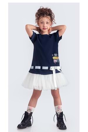 Tütü Etekli Yazlık Penye Kız Çocuk Spor Elbise M00703