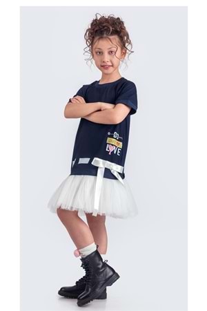 Tütü Etekli Yazlık Penye Kız Çocuk Spor Elbise M00703