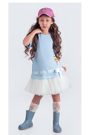 Tütü Etekli Yazlık Penye Kız Çocuk Spor Elbise M00703