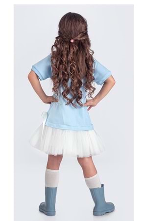 Tütü Etekli Yazlık Penye Kız Çocuk Spor Elbise M00703