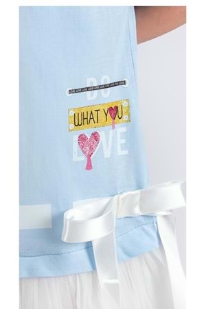 Tütü Etekli Yazlık Penye Kız Çocuk Spor Elbise M00703